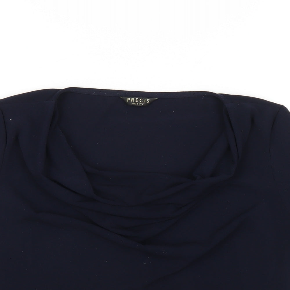 Womens UK Size S Precis Blue Basic T-Shirt