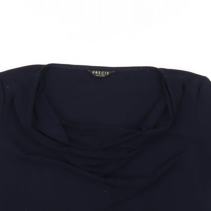 Womens UK Size S Precis Blue Basic T-Shirt
