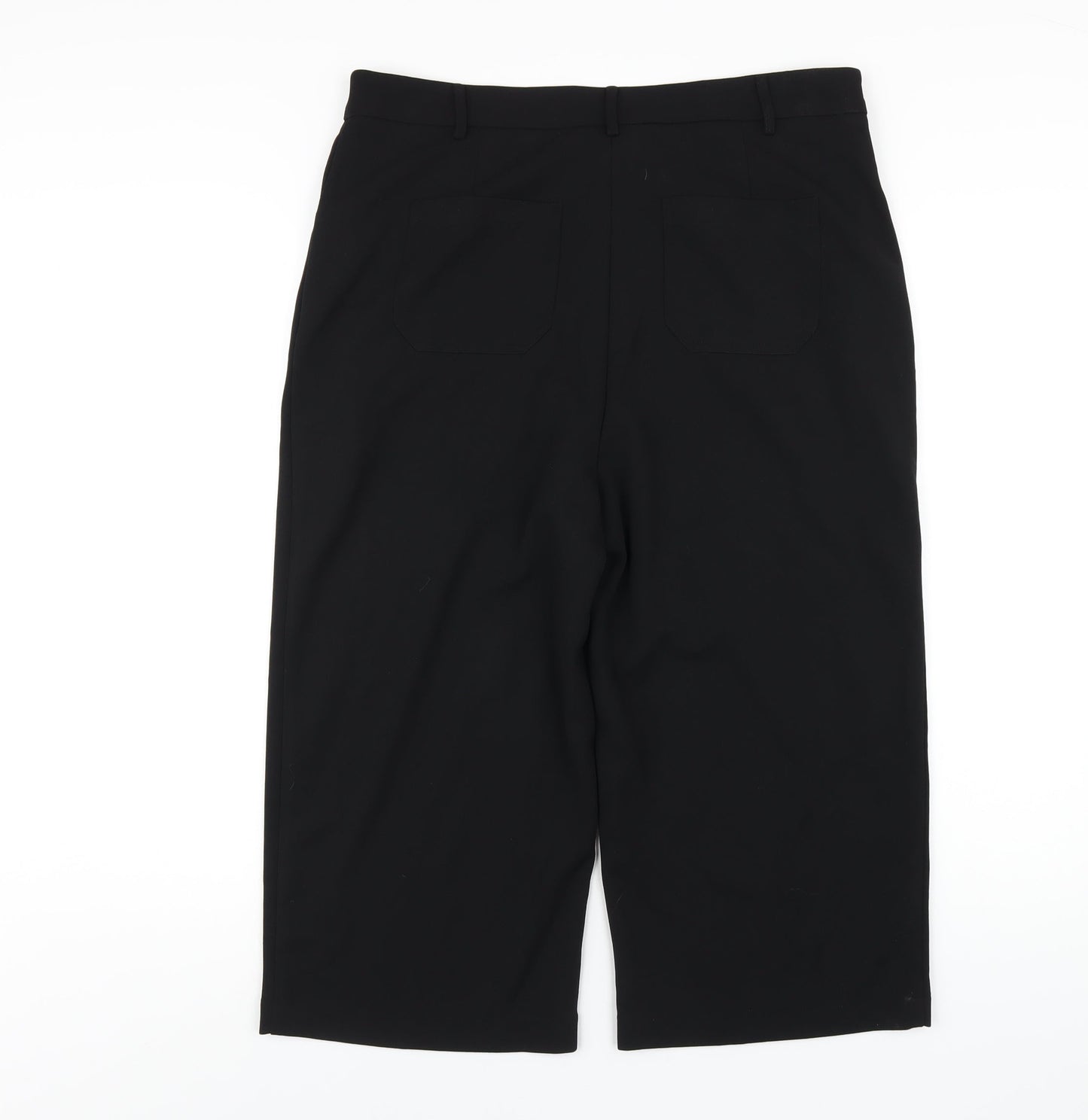Womens UK Size 14 Emreco Regular Fit Capri Black Trousers