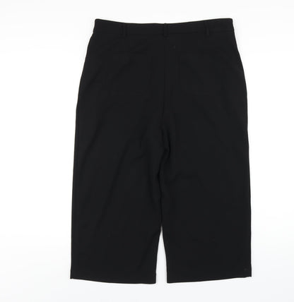 Womens UK Size 14 Emreco Regular Fit Capri Black Trousers