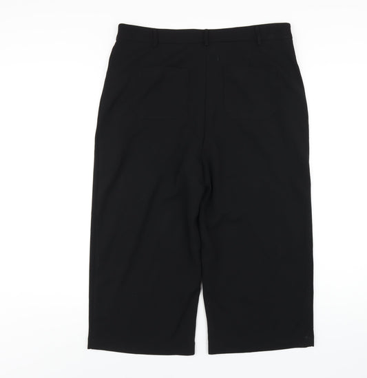Womens UK Size 14 Emreco Regular Fit Capri Black Trousers