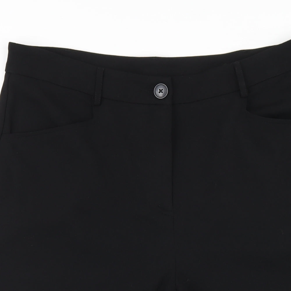 Womens UK Size 14 Emreco Regular Fit Capri Black Trousers