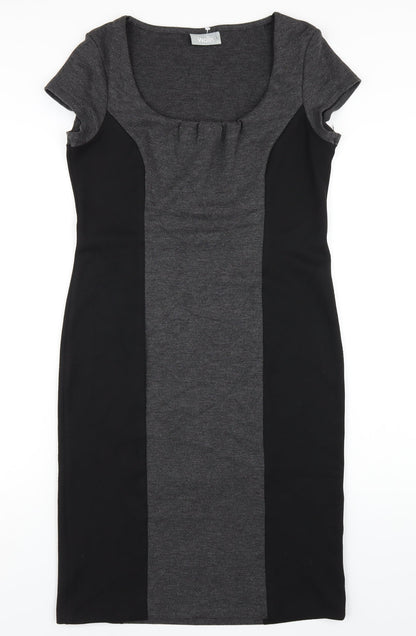 Wallis Womens Black Polyester Bodycon Size 12 Scoop Neck Pullover