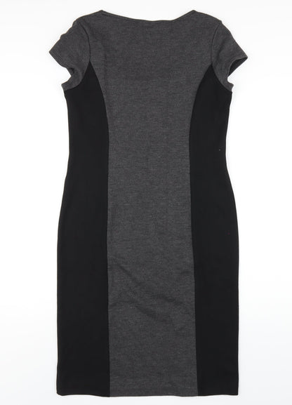 Wallis Womens Black Polyester Bodycon Size 12 Scoop Neck Pullover