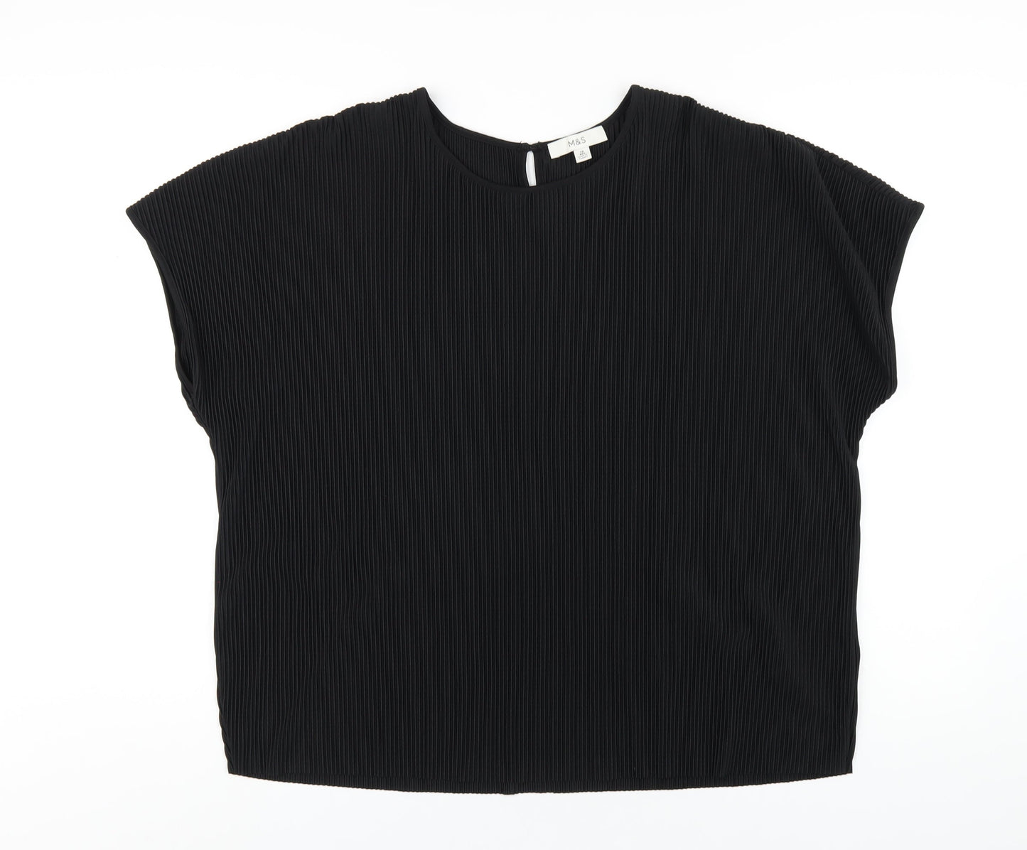 Womens UK Size 12 Marks and Spencer Black Basic T-Shirt