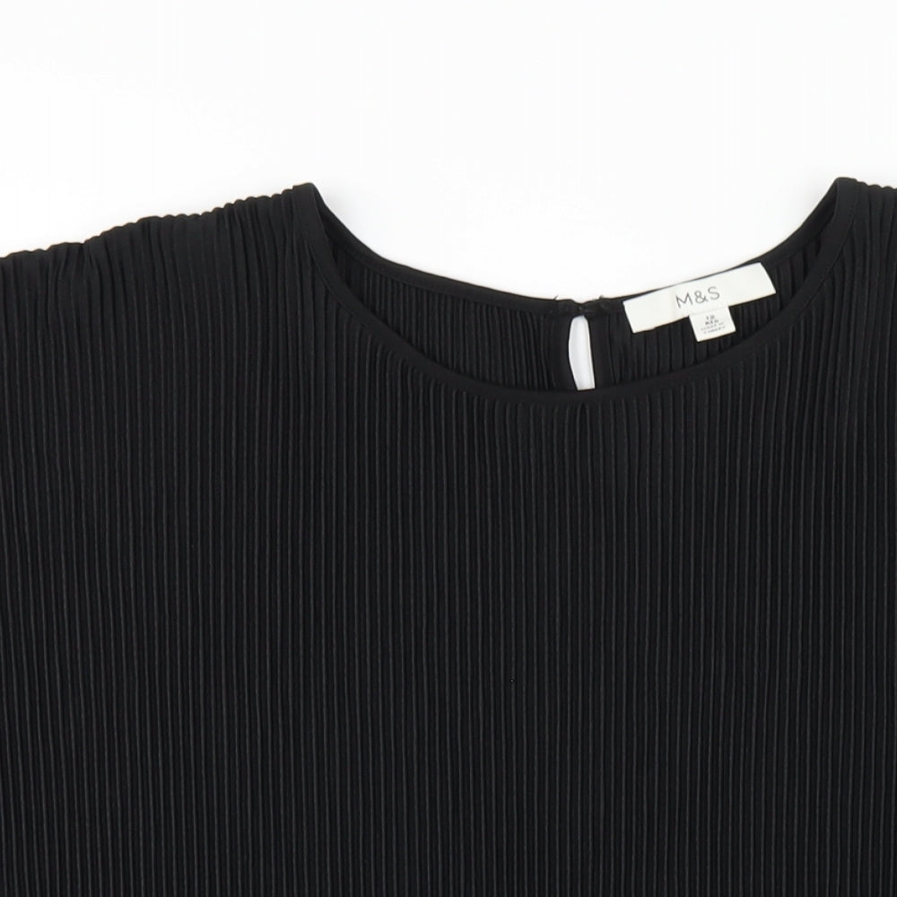 Womens UK Size 12 Marks and Spencer Black Basic T-Shirt
