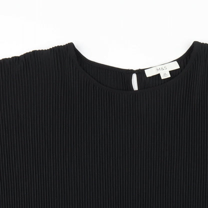 Womens UK Size 12 Marks and Spencer Black Basic T-Shirt
