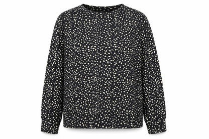 Jessica Graaf Womens Black Geometric Polyester Basic T-Shirt Size M Round Neck