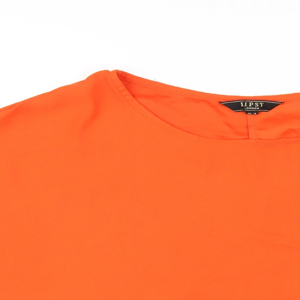 Womens UK Size 18 Lipsy Orange Basic T-Shirt
