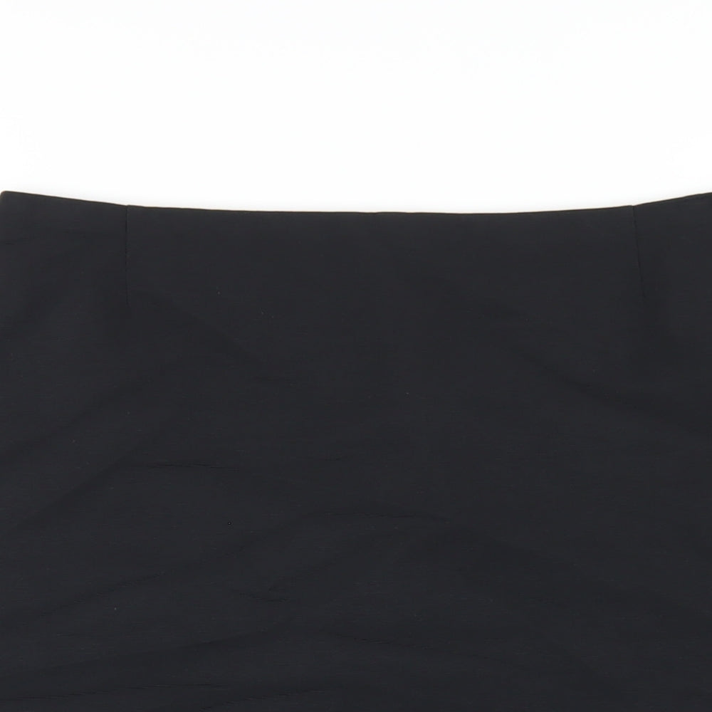 Autograph Womens Black Cotton A-Line Skirt Size 10 Zip