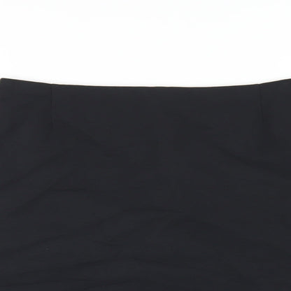 Autograph Womens Black Cotton A-Line Skirt Size 10 Zip