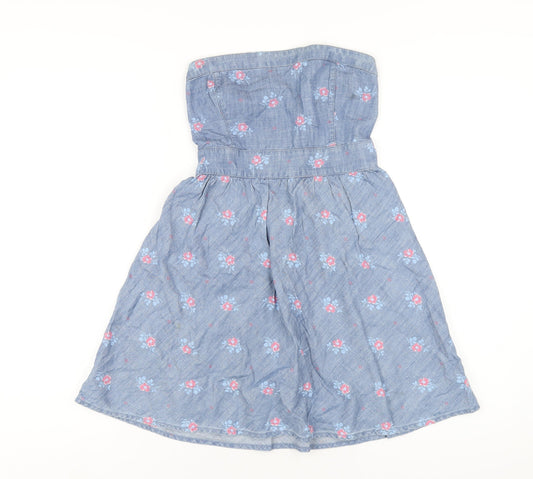 Hollister Womens Blue Cotton A-Line Size S Square Neck Pullover