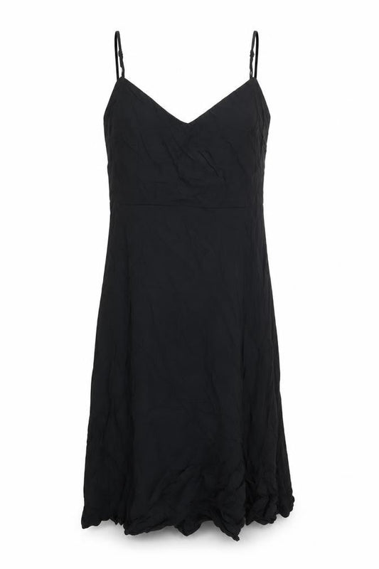 Uniqlo Womens Black Viscose A-Line Size S V-Neck Zip