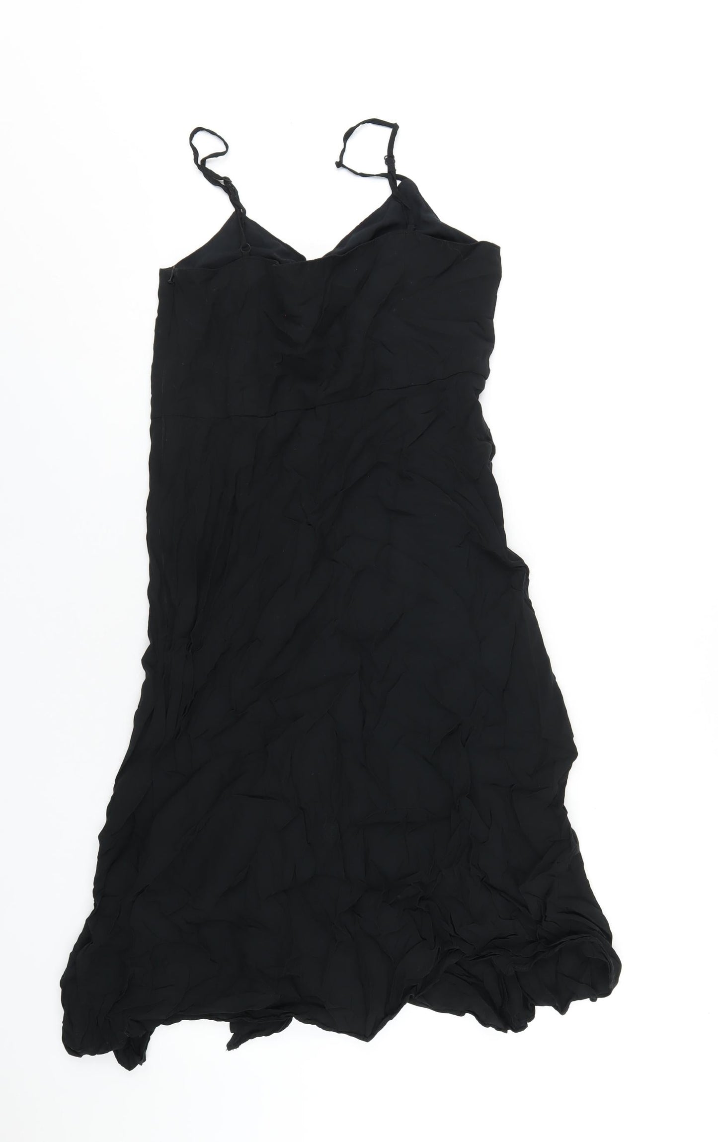 Uniqlo Womens Black Viscose A-Line Size S V-Neck Zip