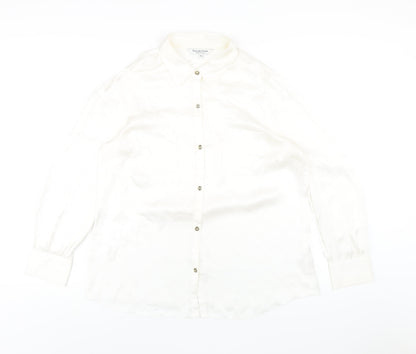 Womens UK Size 16 Debenhams Ivory Basic Button-Up