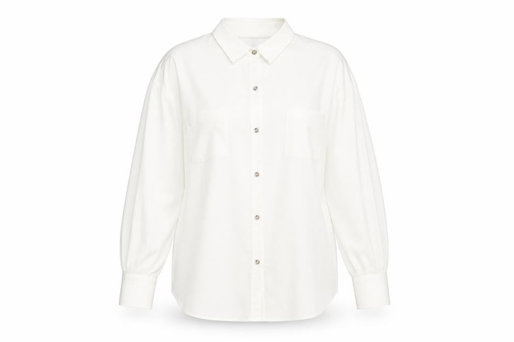 Womens UK Size 16 Debenhams Ivory Basic Button-Up