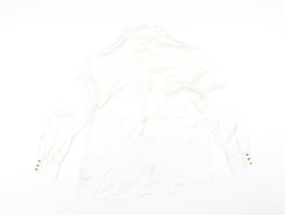 Womens UK Size 16 Debenhams Ivory Basic Button-Up