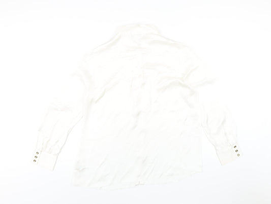 Womens UK Size 16 Debenhams Ivory Basic Button-Up
