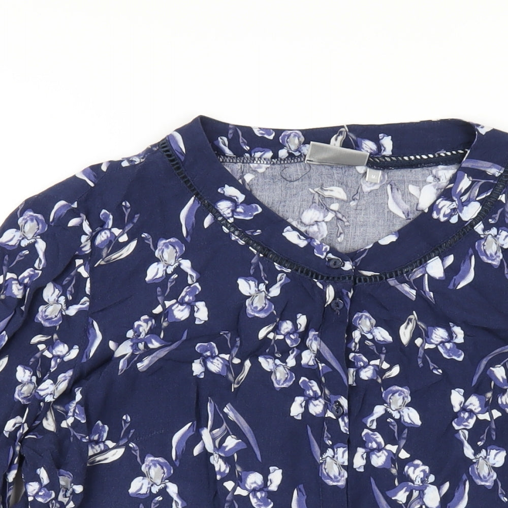 Womens UK Size M Fransa Blue Basic Button-Up