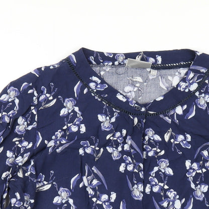 Womens UK Size M Fransa Blue Basic Button-Up