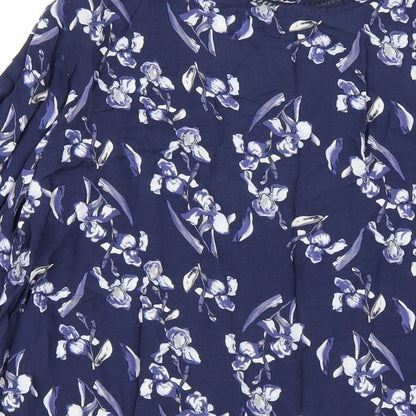 Womens UK Size M Fransa Blue Basic Button-Up