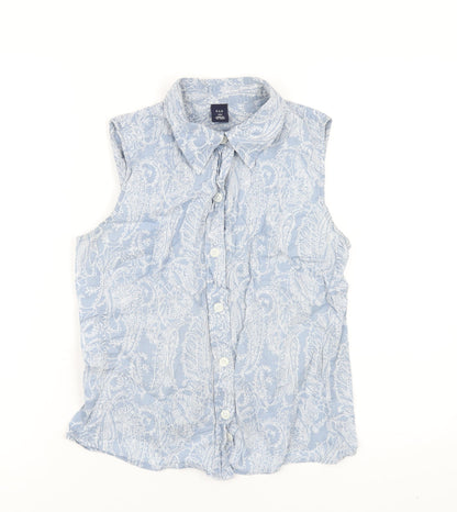 Womens UK Size M Gap Blue Basic Button-Up