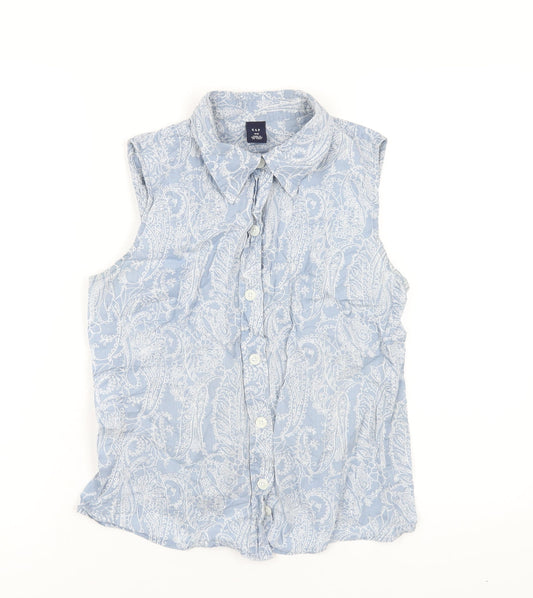 Womens UK Size M Gap Blue Basic Button-Up