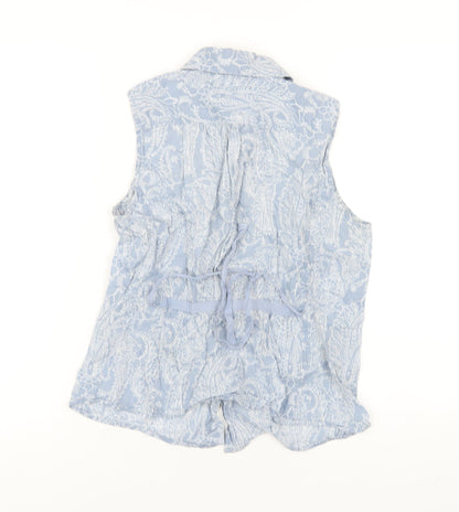 Womens UK Size M Gap Blue Basic Button-Up