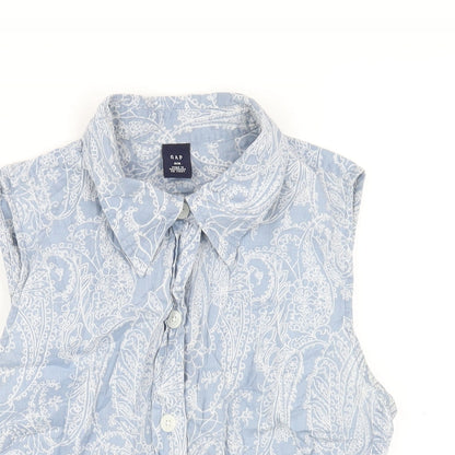 Womens UK Size M Gap Blue Basic Button-Up