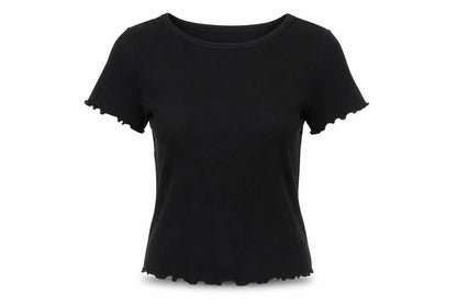 ASOS Womens Black Cotton Basic T-Shirt Size 6 Round Neck