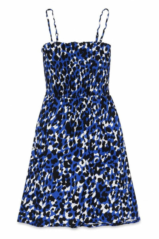 John Lewis Womens Blue Geometric Viscose A-Line Size M Square Neck Pullover