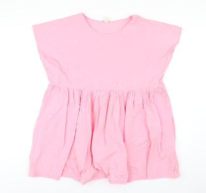 H&M Womens Pink Polyester Trapeze & Swing Size 10 Round Neck Pullover