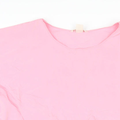 H&M Womens Pink Polyester Trapeze & Swing Size 10 Round Neck Pullover
