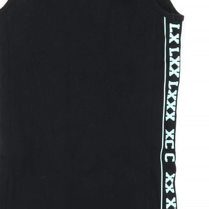 FOREVER 21 Womens Black Cotton Tank Dress Size M Scoop Neck Pullover