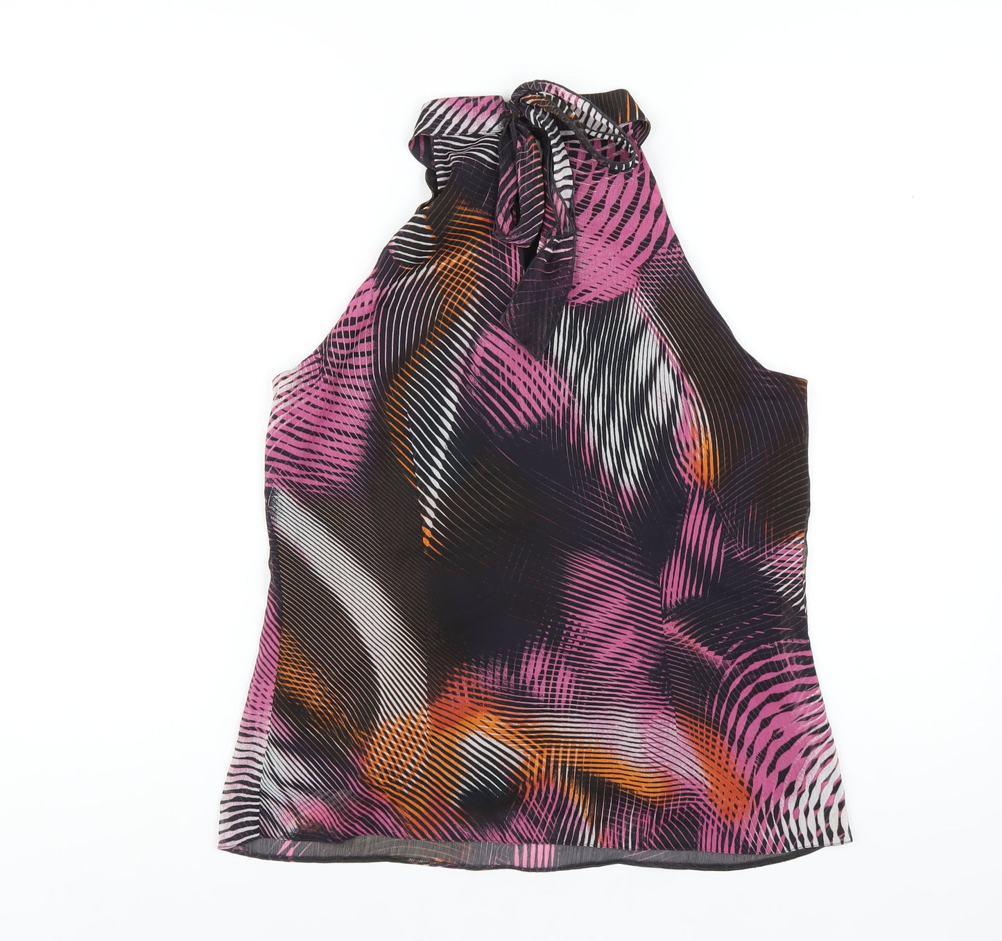 Paraphrase Womens Multicoloured Geometric Polyester Basic Blouse Size L Round Neck