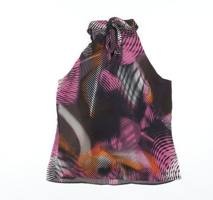 Paraphrase Womens Multicoloured Geometric Polyester Basic Blouse Size L Round Neck