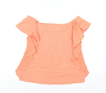 Womens UK Size 10 Marks and Spencer Orange Basic T-Shirt