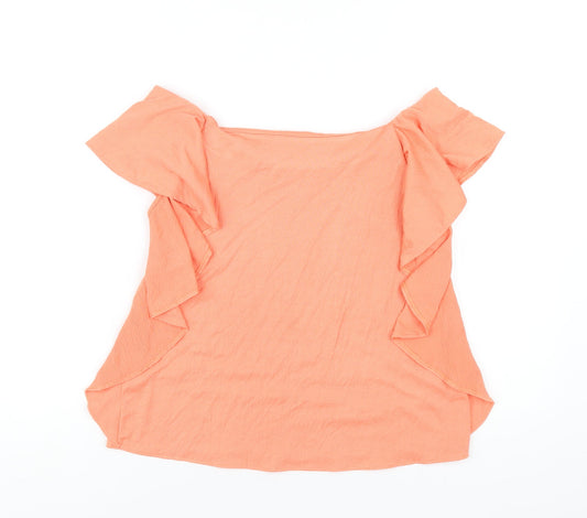 Womens UK Size 10 Marks and Spencer Orange Basic T-Shirt