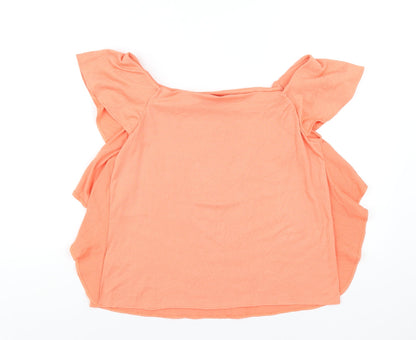 Womens UK Size 10 Marks and Spencer Orange Basic T-Shirt