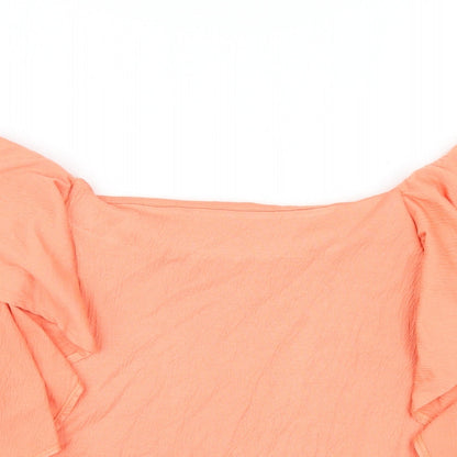 Womens UK Size 10 Marks and Spencer Orange Basic T-Shirt