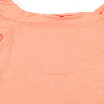 Womens UK Size 10 Marks and Spencer Orange Basic T-Shirt