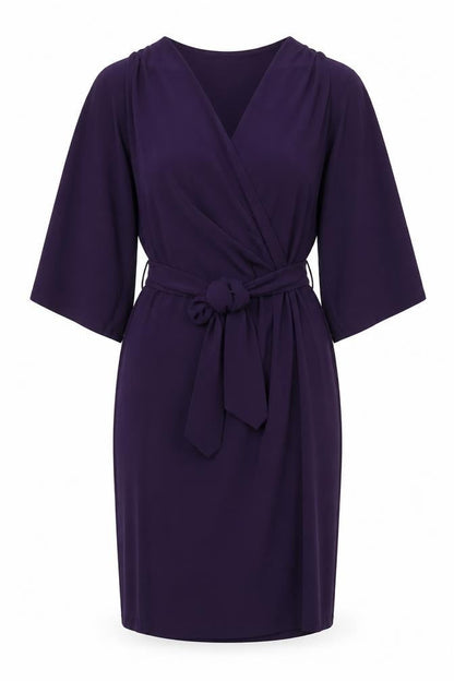 Wallis Womens Purple Polyester Bodycon Size 10 V-Neck Pullover