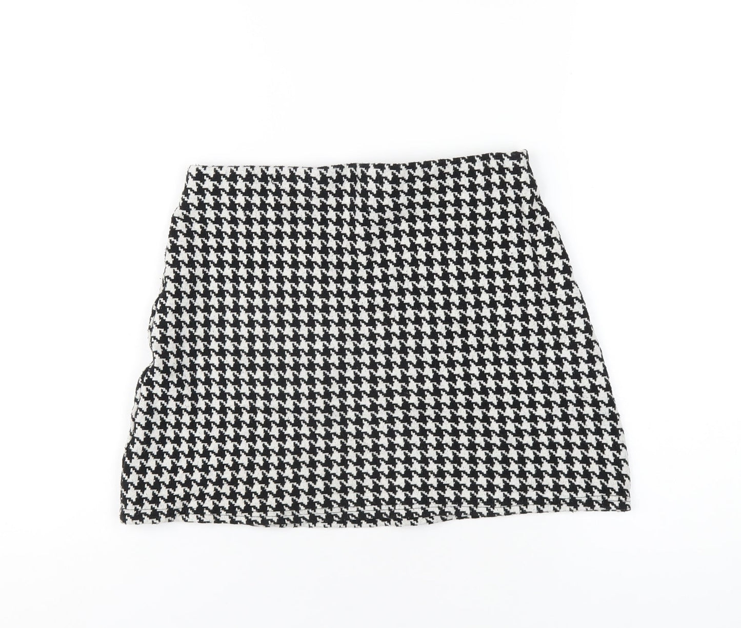 Mango Womens Black Geometric Cotton A-Line Skirt Size S