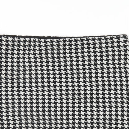 Mango Womens Black Geometric Cotton A-Line Skirt Size S