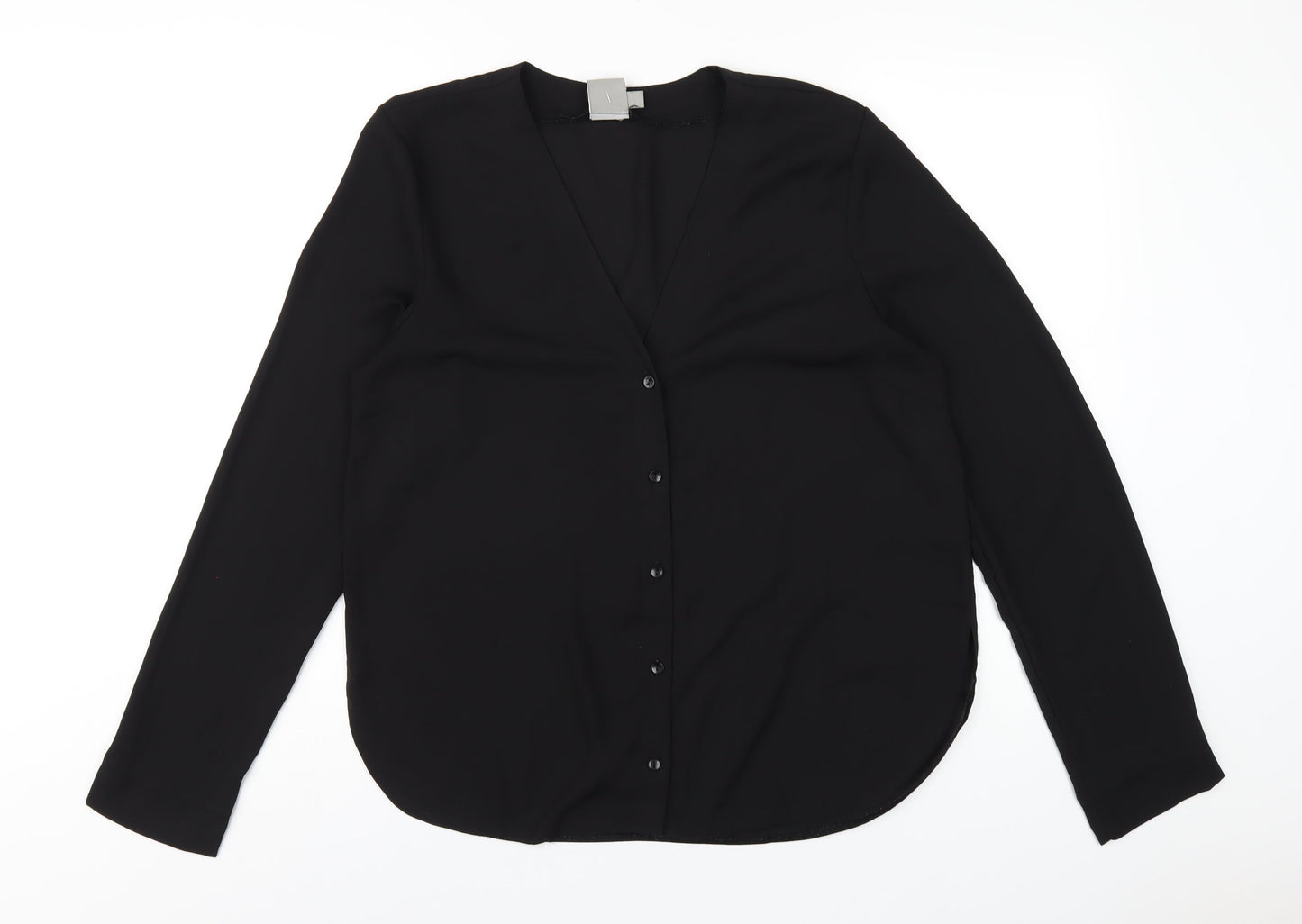 Womens UK Size 14 ASOS Black Basic Button-Up