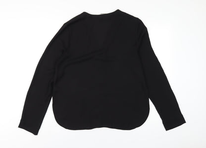 Womens UK Size 14 ASOS Black Basic Button-Up