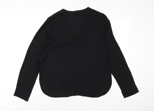 Womens UK Size 14 ASOS Black Basic Button-Up