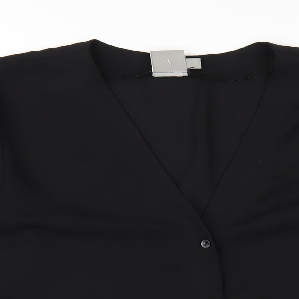 Womens UK Size 14 ASOS Black Basic Button-Up