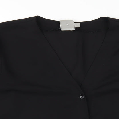 Womens UK Size 14 ASOS Black Basic Button-Up