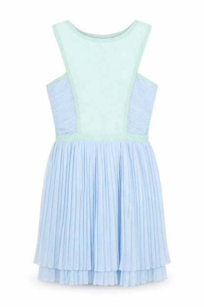Missguided Womens Blue Polyester A-Line Size 8 Round Neck Zip